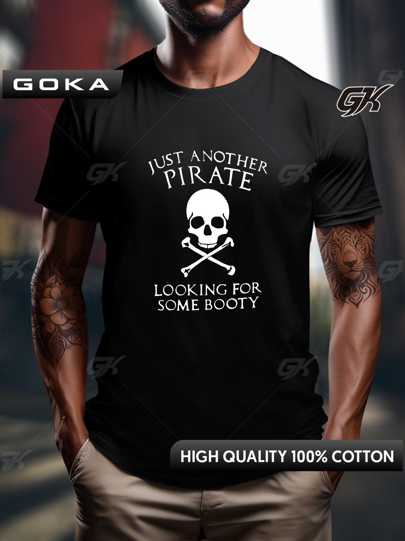 

Mens 100 Cotton Crewneck Graphic TShirt Pirate Booty Search Casual Summer Fashion for Outdoor Sports 4XL