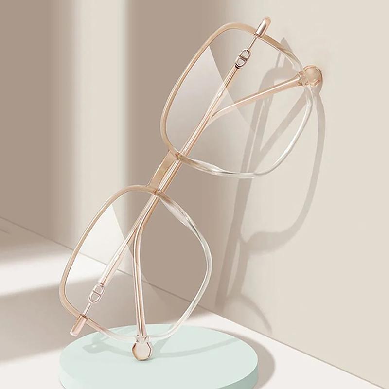 Anti-Blue Light Square Metal Glitter Frame Reading Glasses Gafas Women  Optical Eyewear Anti-Blue Light Mirror