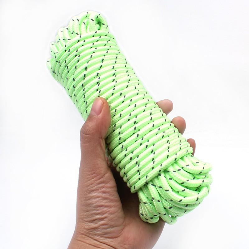 20m High Visibility Reflective Camping Rope 5mm Thick Heavy Duty Tent Guy Line Outdoor Shelter Wind Resistance
