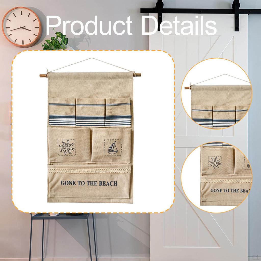 over The Door Storage Bag with Pockets, Wall Hanging Shelves for Living Room