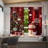 2pcs Festive Snowman Curtains - Christmas Window Treatment with Red Snowflakes & Snowmen   Rod Pocket Design   Polyester Material