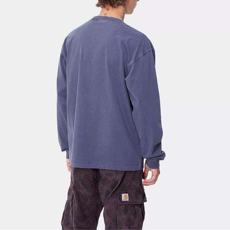 Carhartt WIP L/S Vista FW24 T-Shirt Loose Fit Square Label Crew Neck Long Sleeve T-Shirt Men Tops Purple I030779-2BZ-GD