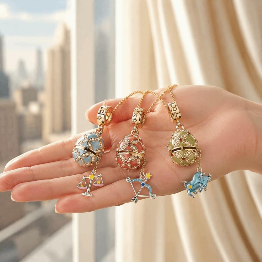 Hollow Locket Russian Egg Necklace New Chinese Style Openable Egg Pendant Women