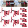 (4 Pack) 3/4" Wood Gluing Pipe Clamp Set Heavy Duty Vertical Bracket Water Pipe Clamp Woodworking Cast Iron Kit Red