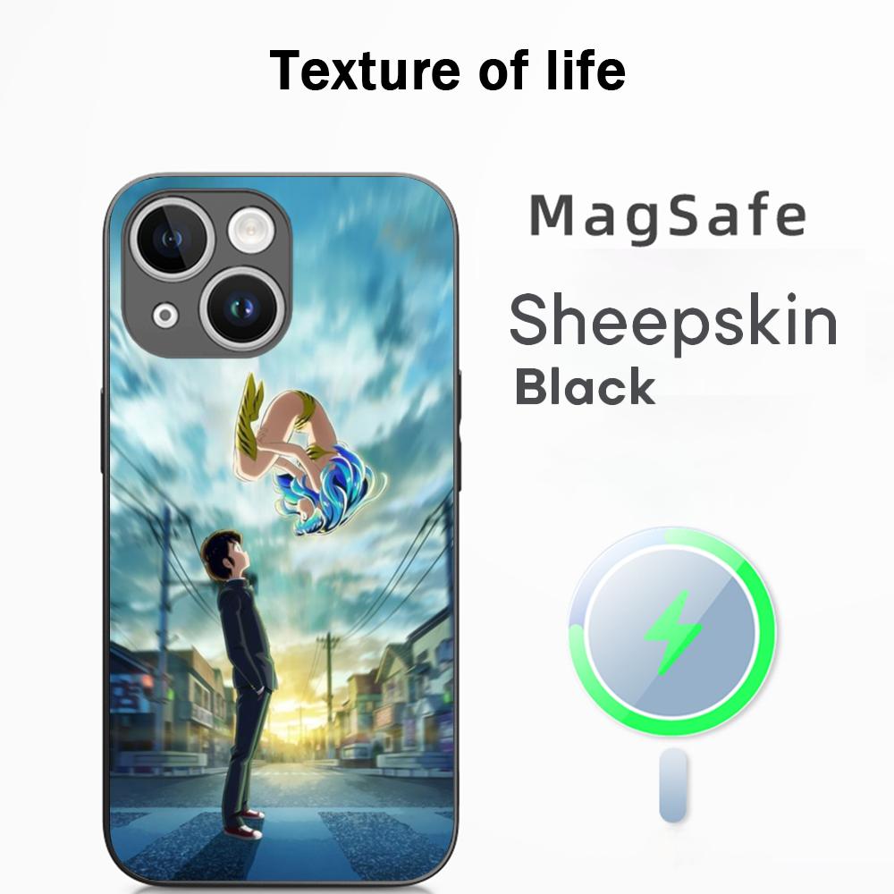 Classic girl Yatsura LUM classic anime Phone Case For iPhone 17 16 15 14 13 12 Plus Pro Max  High-end Luxury Magsafe Sheepskin