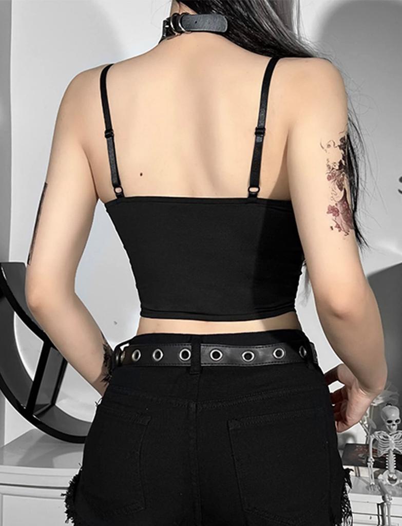 Panegy Sexy Camisole Tank Top Bustier Beautiful and Cute Summer Punk Gothic Carnival Floral Party Size Small Women's Top, Underwear, Outfit, Lace,