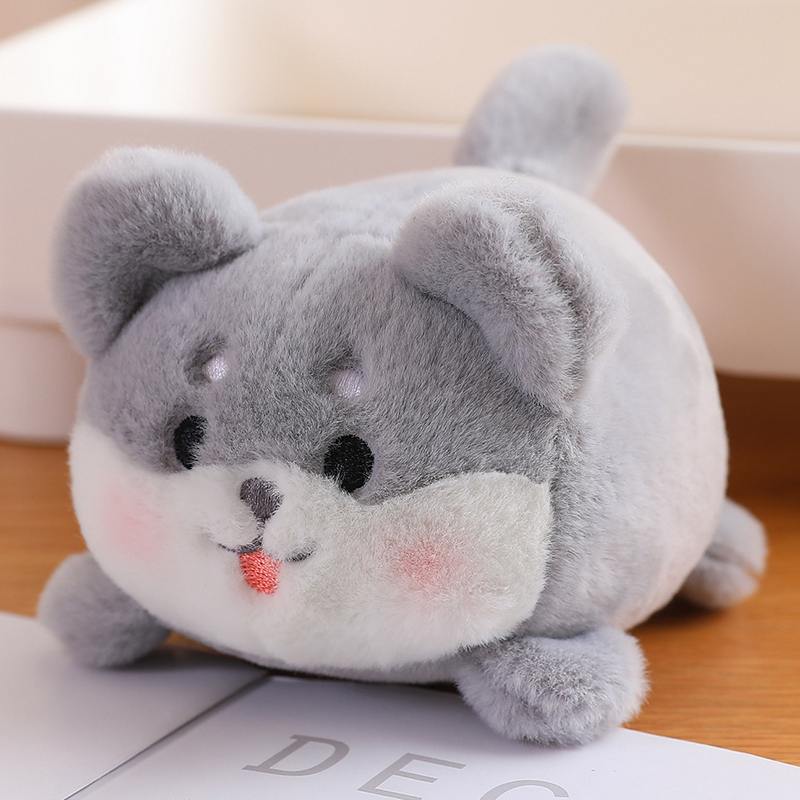11cm Kawaii Tail Wagging Cat Doll Dog Plush Toys That Wag Their Tails by Pulling On a String Without Using Batteries