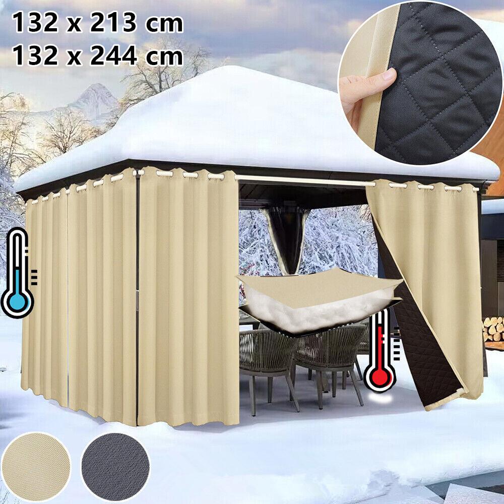 1/2 Pcs Thick Heavy Curtains Cold Protection Outdoor Thermal Curtain Eyelet Curtains