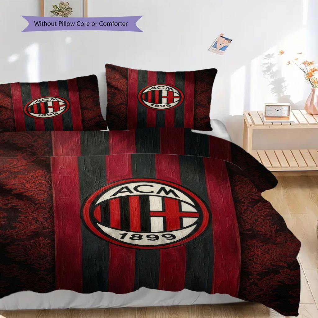 AC Milan Legacy: Glory Bedding (1 dekbedovertrek + 2 kussenslopen, zonder binnenkussen) Dekbedovertrek en kussensloop Beddengoedset Zacht en comfortabel