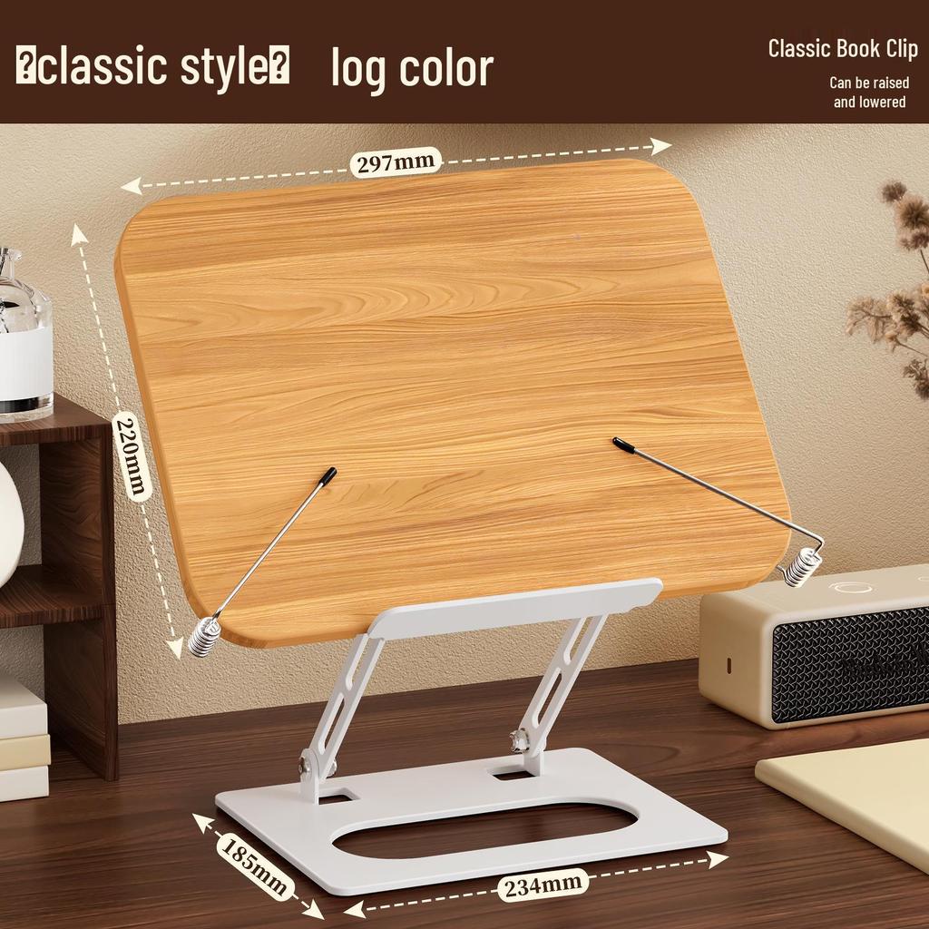 Walnut Rotatable Desktop Book Stand for Adults - Multifunctional and Adjustable