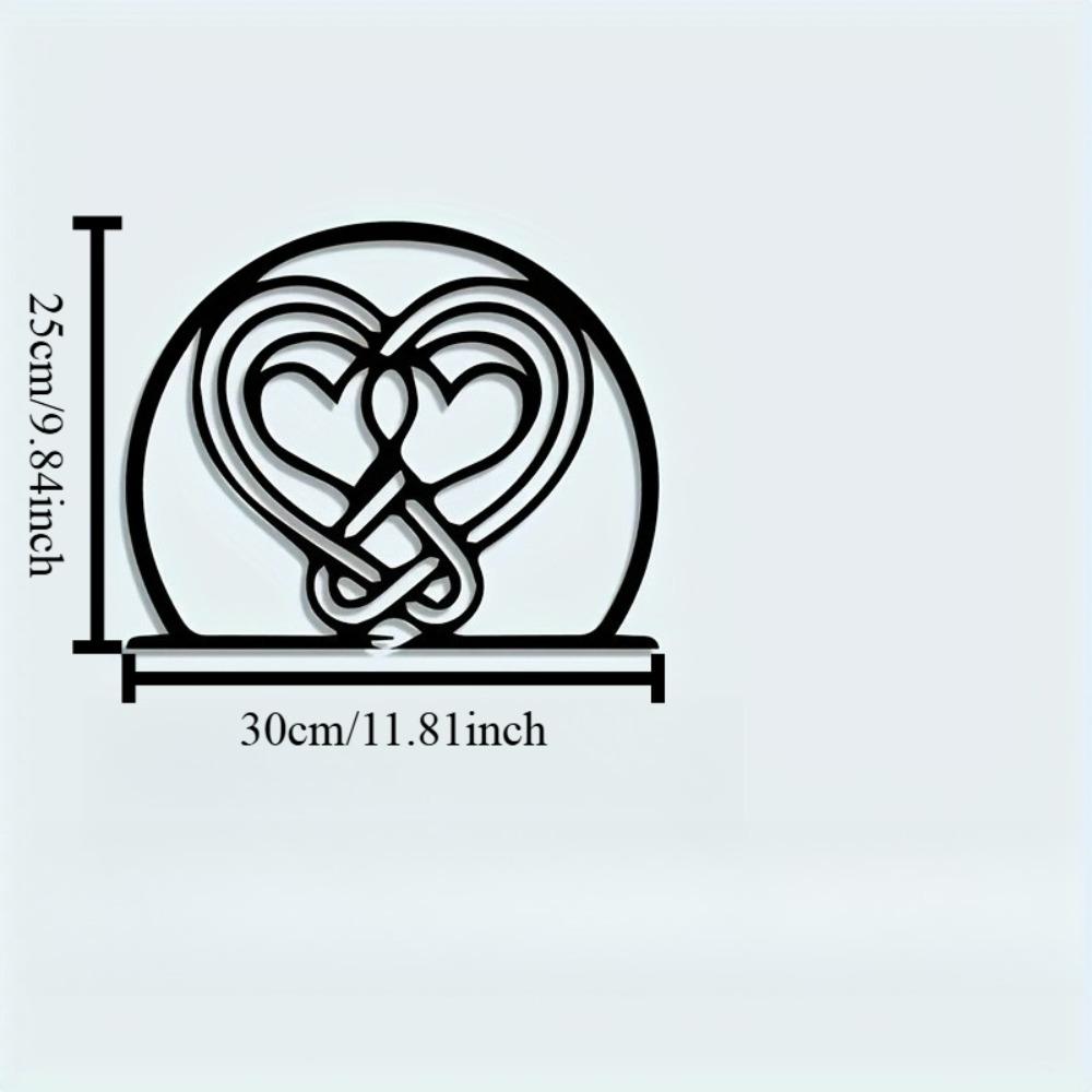

1pc Vintage Iron Wall Art Abstract Heart Knot Design, Durable Metal Decor for Living Room, Christmas Gift Home Decoration