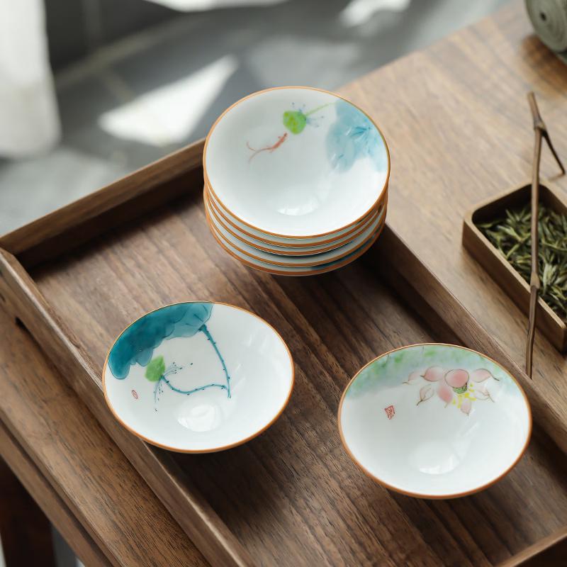 Hand-painted Ceramic Underglaze Teacup Set