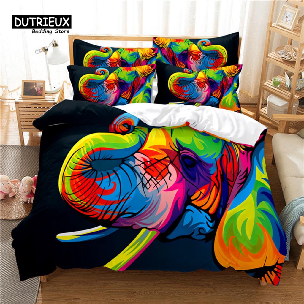3-teiliges Bettwäsche-Set, Mädchen und Einhorn Bettwäsche-Set, Weiche Bequeme Atmungsaktive Bettbezüge, Für Schlafzimmer Gästezimmer Dekoration