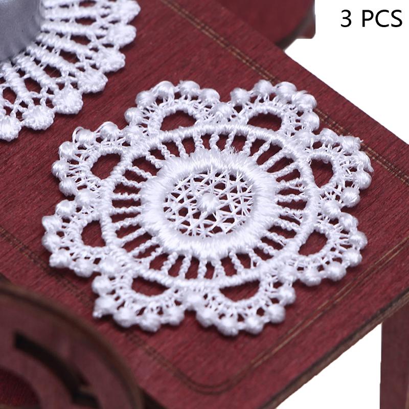 

3 шт. Кукольный домик натуральная скатерть ручной работы крючком белая ажурная кружевная салфетка чехол для стола украшение as the picture