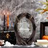 Halloween Ghost on Tree Swing Figurine Swinging Cartoon Ghost Statue Ornament Home Office Garden Patio Lawn Bookshelf Desktop Decoration