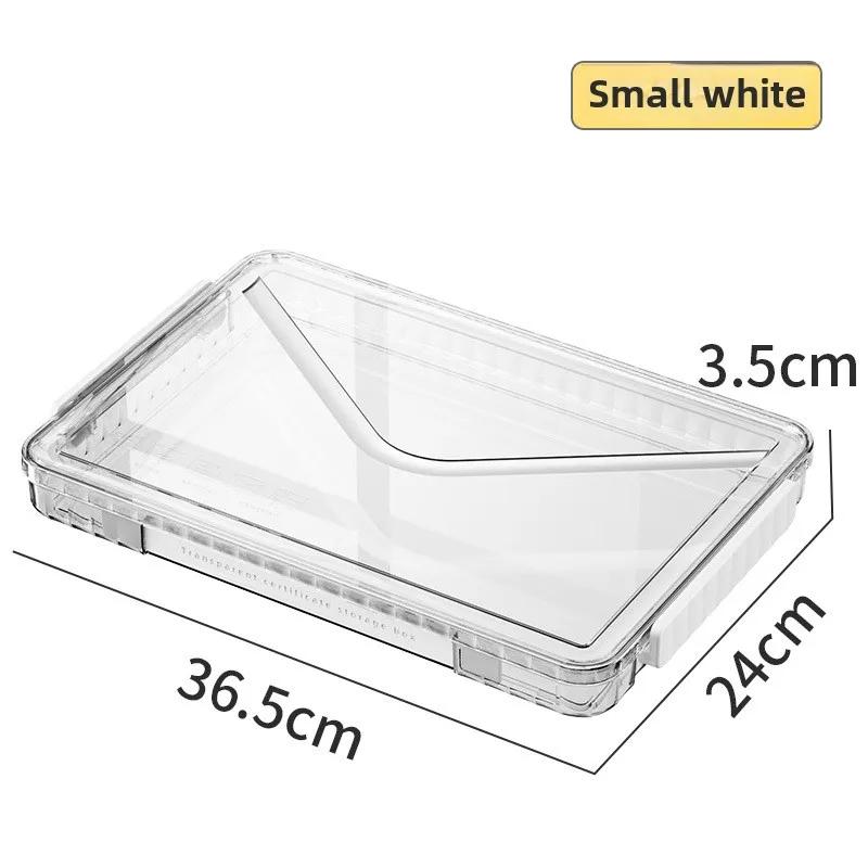 Caja De Almacenamiento De Documentos De Mascotas Transparentes Organizador De Escritorio De Plástico Simple Con Mango Y Cajones
