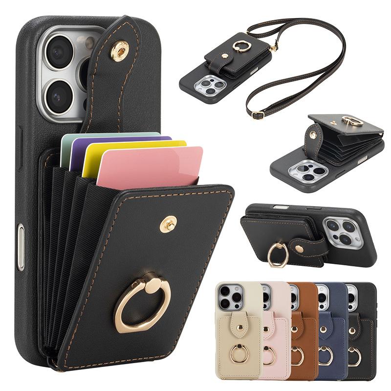 Cabina telefonica: per Custodia Portafoglio iPhone con Porta Carte, Supporto ad Anello Girevole a 360° per Dita, Cavalletto,