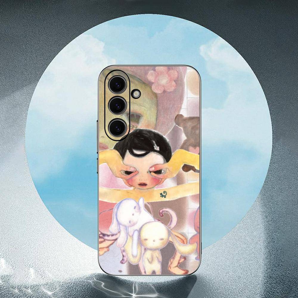 A-Aya Takano-O For Samsung Galaxy S25 S24 S23 Ultra S22 S21 Plus S20 Black Soft Silicone Protective Case