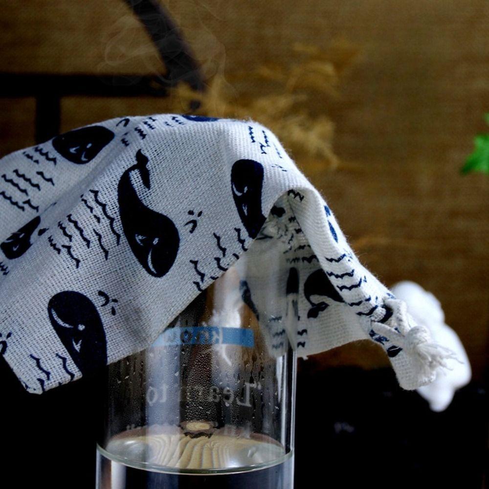 20pcs Cartoon Jewelry Storage Bag Handbag Packaging Coin Purse Drawstring Linen Pouch  Gift Bag