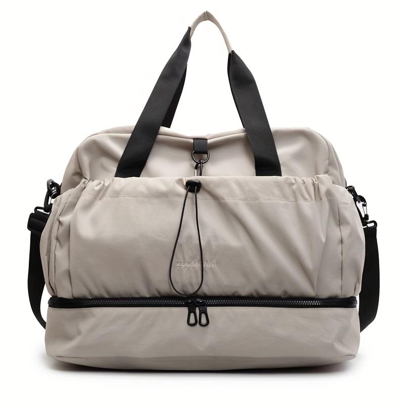 Large Capacity Women s Luggage Bag, Stylish and Versatile Simple Casual Handbag, Zipper Closure, Men s Commuting Bags бежевый