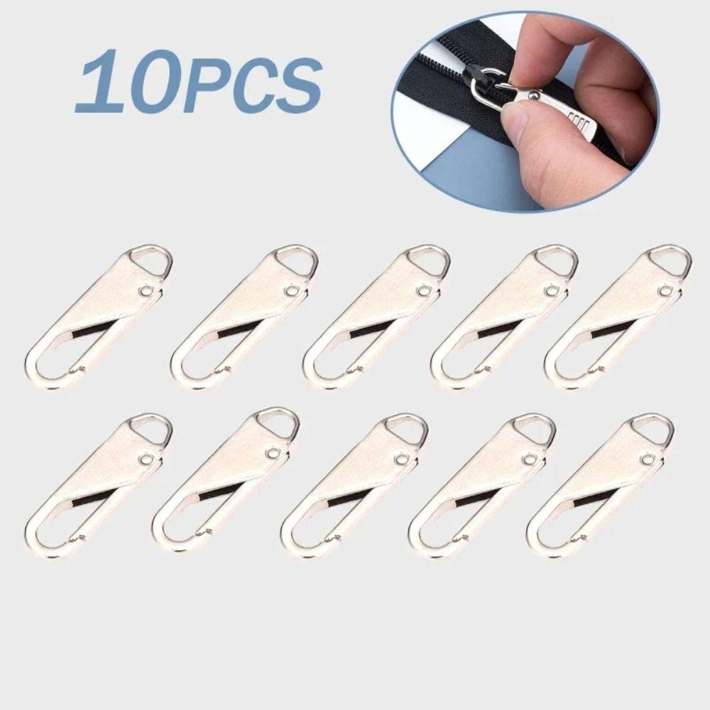 

Sewing Crafts Zipper Head Removable Zipper Repair Kit Durable Suitcase Zipper Head Silver-10Pcs