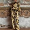 Costume Casual Imprimé Satiné pour Femme - Style Européen & Américain 2026