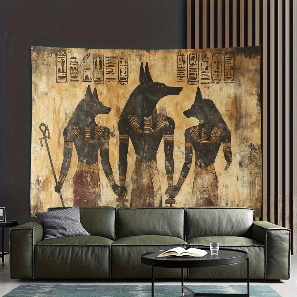 VIKAMA Ancient Egypt Anubis Tapestry Vintage Mural Background Cloth Living Room Background Wall Room Decoration