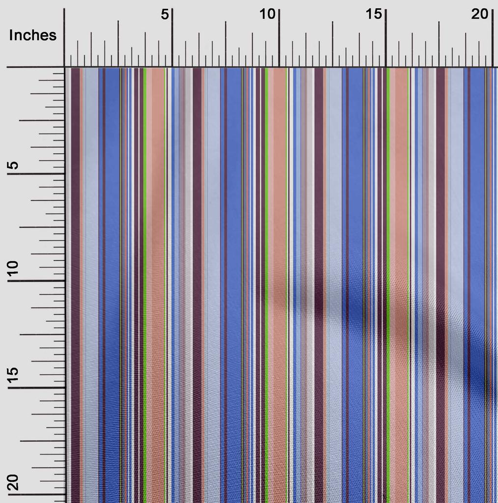 oneOone Cotton Flex Fabric Multicolor Stripe Print Sewing Fabric BTY 40 Inch