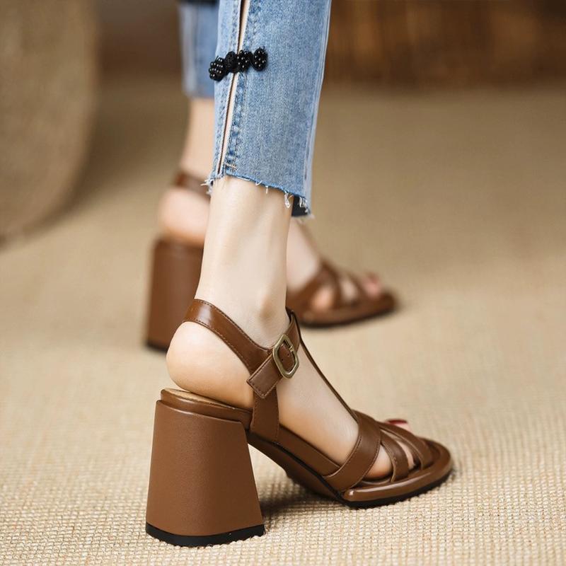 Fashion High Heels Women Sandals Chunky Fashion Shoes Summer Elegant Pumps Heeled Shoes Woman 2025 Designer Trend Brand Mujer Zapatillas