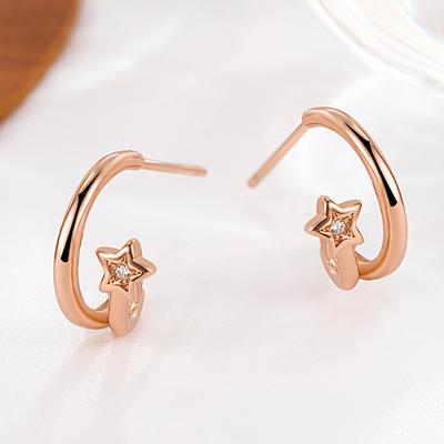 Pentagram Xingwan Earrings, Simple, Fashionable and Sweet Korean Version Design Style Earrings