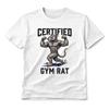 Certified Gym Rat Muscle Cartoon Bodybuilding T-Shirt Funny Fitness Workout Tee