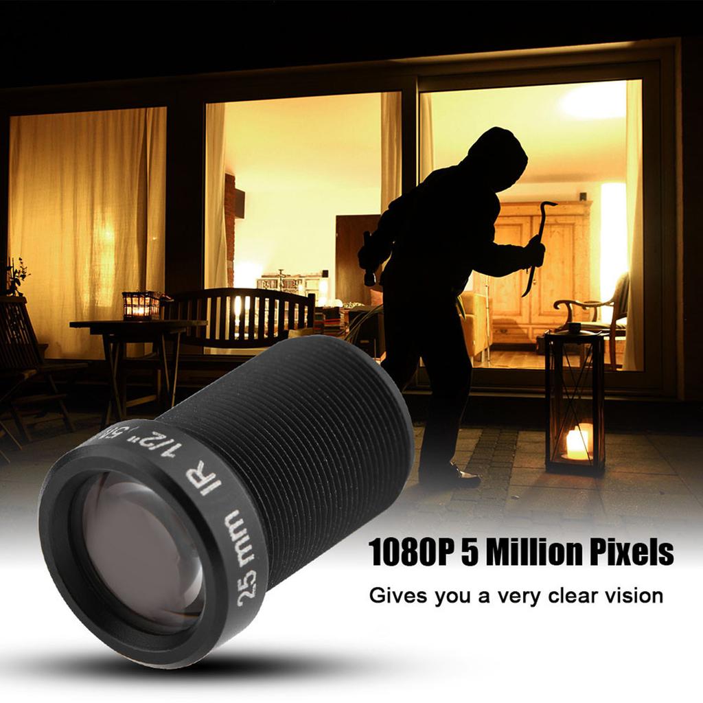 Action Camera Lens 25mm CCTV Camera Lens Super Clear 5 Million Pixels 1/2'' Security Camera Lens for WiFi Camera IR Board Lens