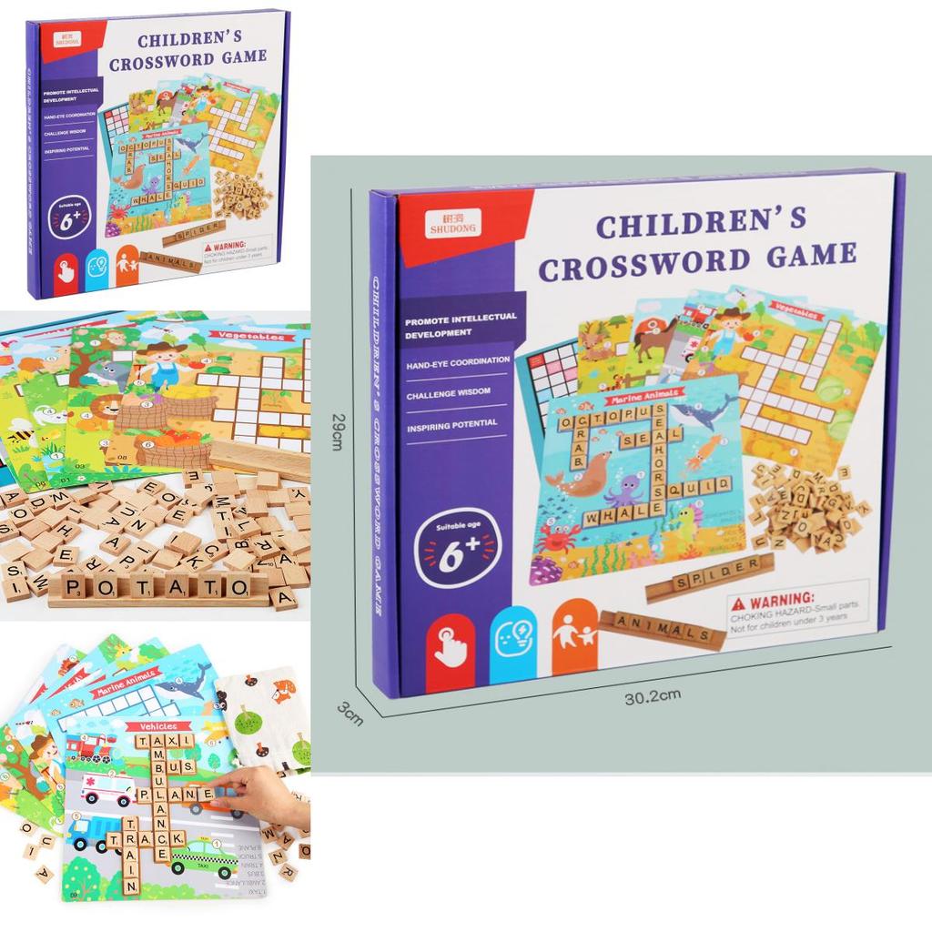 Wooden Word Chain Puzzle Game For Kids Educational Learning Toy