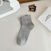 Female Summer Thin Embroidered Bow Mesh Breathable Tube Socks