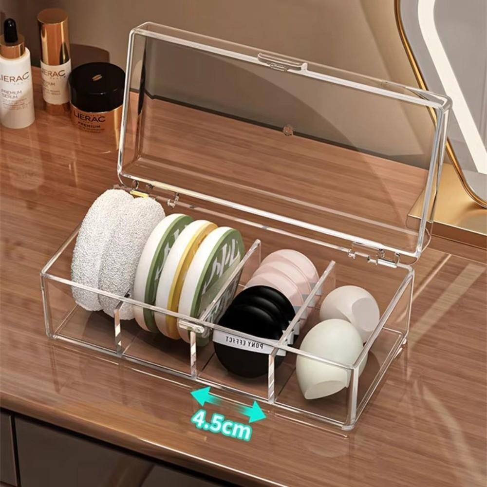 Acrylic Makeup Sponges Organizer Clear Cosmetic Tools Storage Case Portable Puff Storage Case
