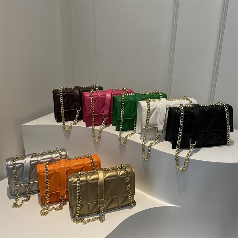 2024 New Korean Style Mini Shoulder Bag With Chain Embroidery Street Chic Soft Pu Leather Crossbody Bag For Women In Various Colors