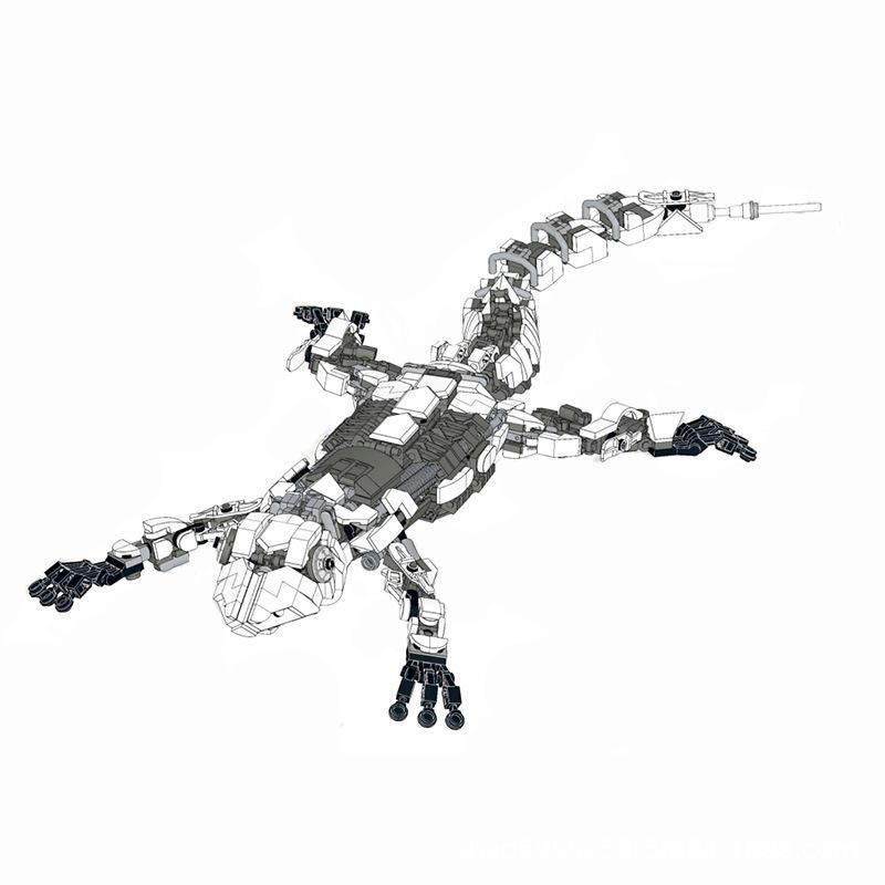 MOC Building Block Set Mechanical Gecko Building Puzzle Mechanical Biological Toy Gift