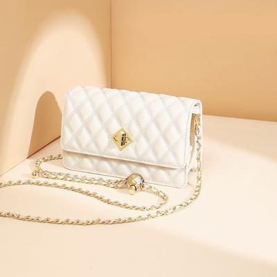 Bag Women's Summer New Niche Design Messenger Bag Leather Fashion Versatile Chain Trendy Small Golden Ball Square Bag