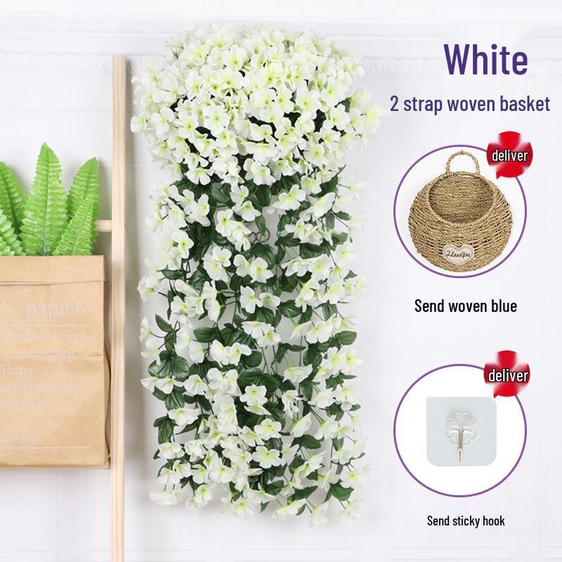 Artificial Violet Flower Vine - Silk Rose Hanging Decor for Weddings and Walls
