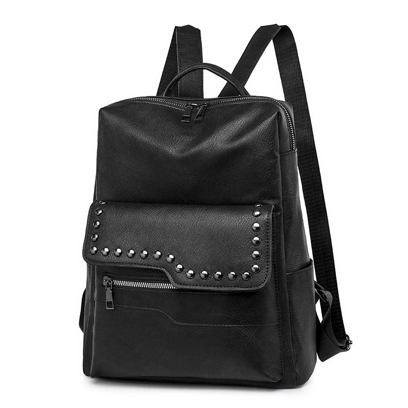 Lässige PU-Rucksäcke mit großem Fassungsvermögen und weicher Rückseite, mit Innenfach für Damen, Tasche mit weichem Griff, Innentaschen, neu