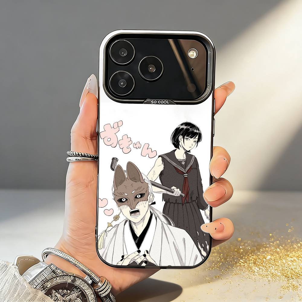 Mr. Masked Fox and the Female Student Phone Case For iPhone17,16,15,14,13,12,11,Pro,MAX White Matte Shockproof Cover
