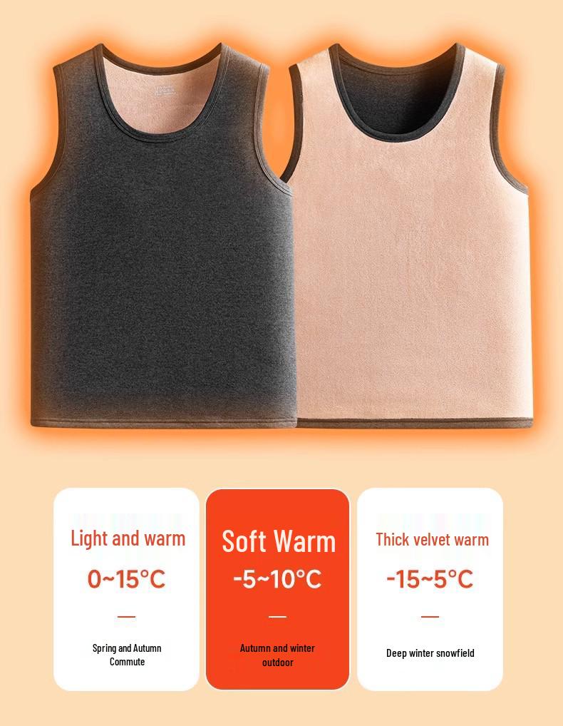 Men's Lambswool Fleece-Lined Vest, Thick Warmth for Autumn/Winter, Heat-Generating Cold-Proof Layer.