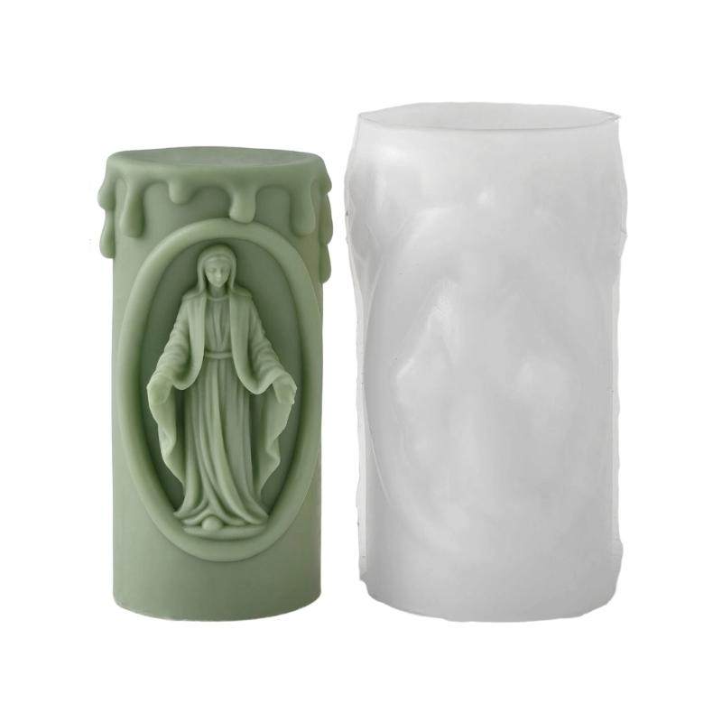 Nativity Embossed Silicone Mold Cylinder Candle Silicone Mould Heat Resistant For Resin Casting and Making Candle Soap