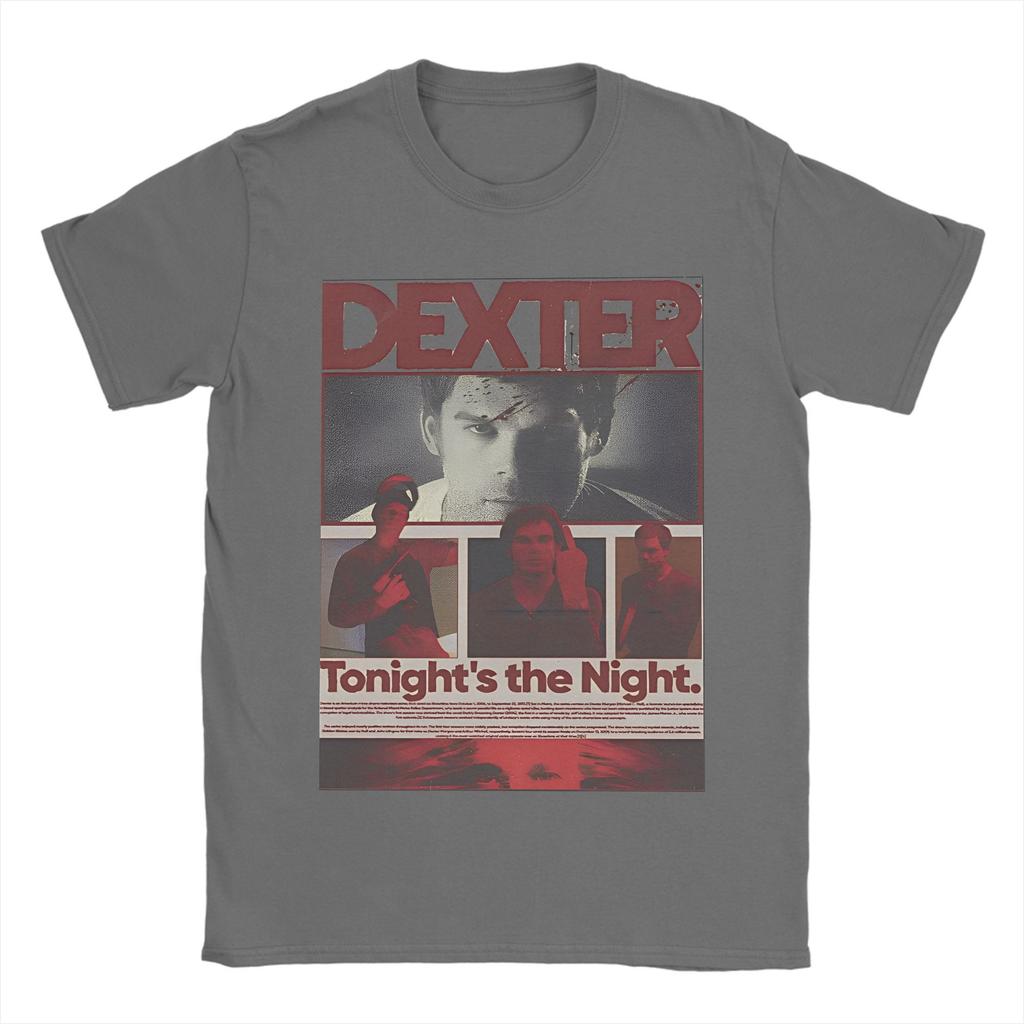 Camiseta de Algodón de la Película de Dexter Morgan para Adulto Verano Drama de TV Criminal Camisetas Retro Cuello Redondo Camiseta Harajuku Ropa Oversize