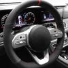 Rutschfeste schwarze Wildleder-Geflecht-Autolenkradabdeckung für Mercedes-Benz S-Klasse W222 GLC A-Klasse W177 C-Klasse W205 E-Klasse W213