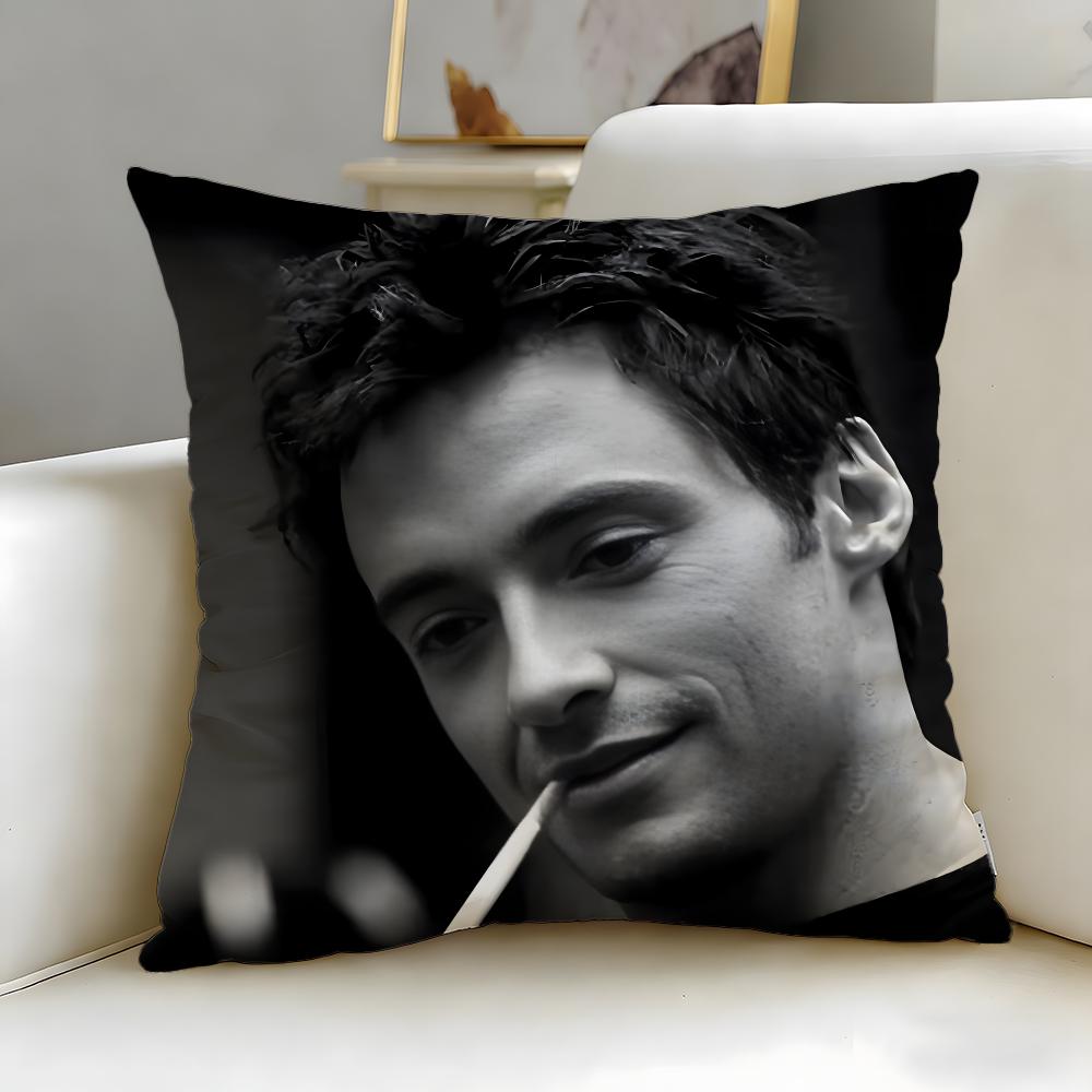 popular actor Hugh Jackman Cushion Cover Soft  EasyWash Pillow Case  Versatile for Couch Bed Travel and Office