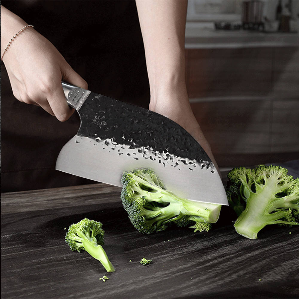 Stainless Steel Chef Knife Handmade Forged Sharp Cleaver Wide Blade Professional Butcher Knife Utility Vegetable Knives
