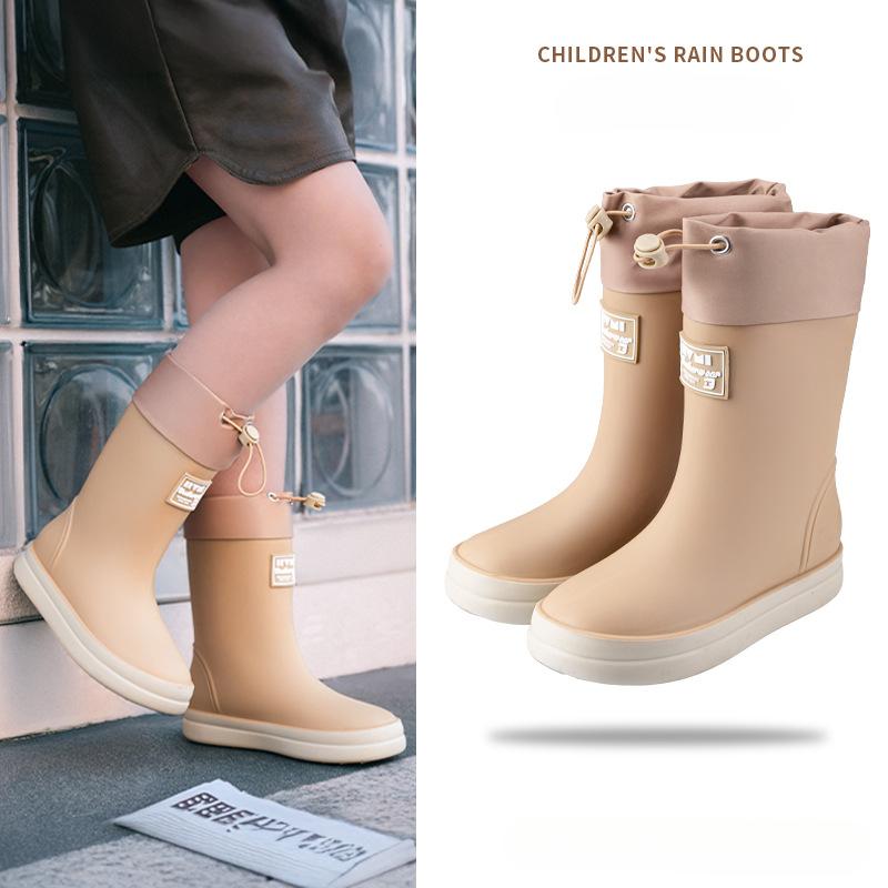 

Детские модные резиновые сапоги, уличная водонепроницаемая обувь для мальчиков и девочек, высокие резиновые сапоги на мягкой подошве Inner length 150 хаки