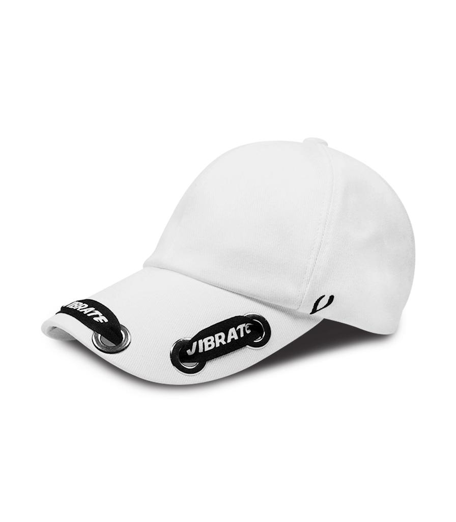 VIBRATE Black Line - Punching Six Hole Ball Cap (White)