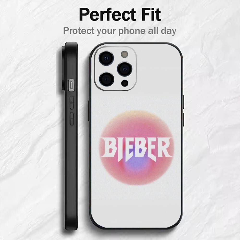 

J-Justin BABY JB Biebs Phone Case For iPhone17,16,15,14,13,12 Plus,Max Soft Silicone Black Cover iPhone14Plus